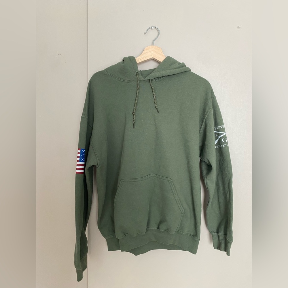 Grunt style hoodie, plain green. size medium
